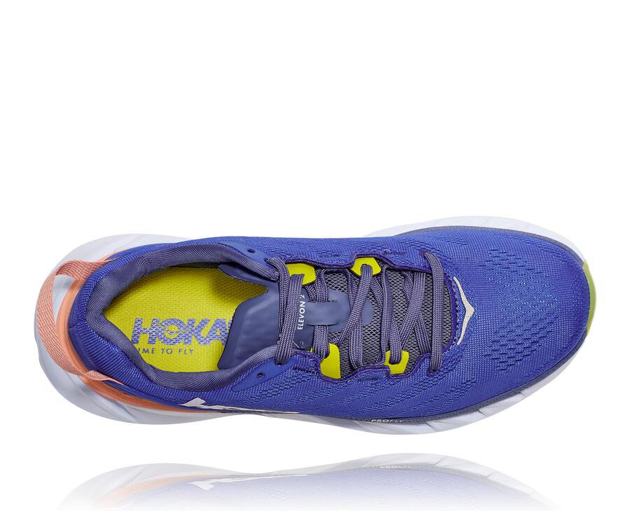 Hoka One One ランニングシューズ レディース 青/白 - Elevon 2 - TQ2597861